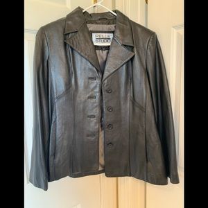 Black leather jacket